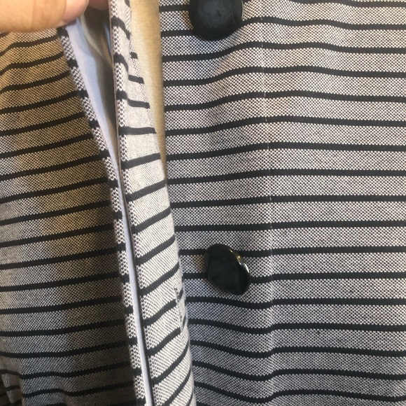 Cabi striped trench perfect “collarless car coat” jacket sz Large (B09) - Picture 10 of 16